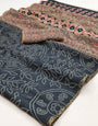 Quixotic Grey Printed Cotton Silk Saree With Ideal Blouse Piece
