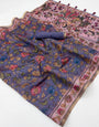 Scrumptious Lavender Printed Cotton Silk Saree With Admirable Blouse Piece