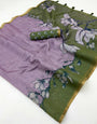 Dalliance Lavender Printed Cotton Silk Saree With Incredible Blouse Piece