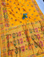 Innovative Yellow Pashmina Silk Saree With Piquant Blouse Piece