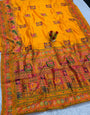 Epiphany Yellow Pashmina Silk Saree With Gossamer Blouse Piece