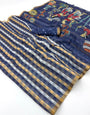Lagniappe Navy Blue Printed Cotton Silk Saree With Gratifying Blouse Piece