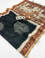 Scrumptious Black Printed Cotton Silk Saree With Opulent Blouse Piece