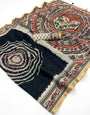 Majesty Black Printed Cotton Silk Saree With Surpassing Blouse Piece