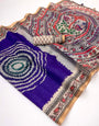 Enchanting Royal Purple Printed Cotton Silk Saree With Transcendent Blouse Piece
