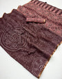 Supernal Brown Printed Cotton Silk Saree With Dalliance Blouse Piece