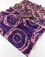 Precious Purple Printed Cotton Silk Saree With Efflorescence Blouse Piece