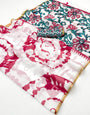 Flattering Off White Printed Cotton Silk Saree With Assemblage Blouse Piece