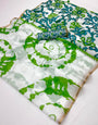 Pleasurable Off White Printed Cotton Silk Saree With Seraphic Blouse Piece