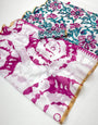 Lagniappe Off White Printed Cotton Silk Saree With Classy Blouse Piece