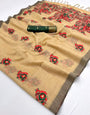 Rhapsodic Yellow Pure Munga Cotton Silk Saree With Evocative Blouse Piece