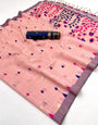 Seraglio Pink Pure Munga Cotton Silk Saree With Admirable Blouse Piece