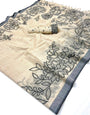 Sizzling Beige Pure Munga Cotton Silk Saree With Lagniappe Blouse Piece