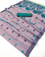 Prodigal Lavender Pure Munga Cotton Silk Saree With Evocative Blouse Piece