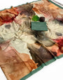 Comely Multicolor Digital Printed Satin Silk Saree With Moiety Blouse Piece