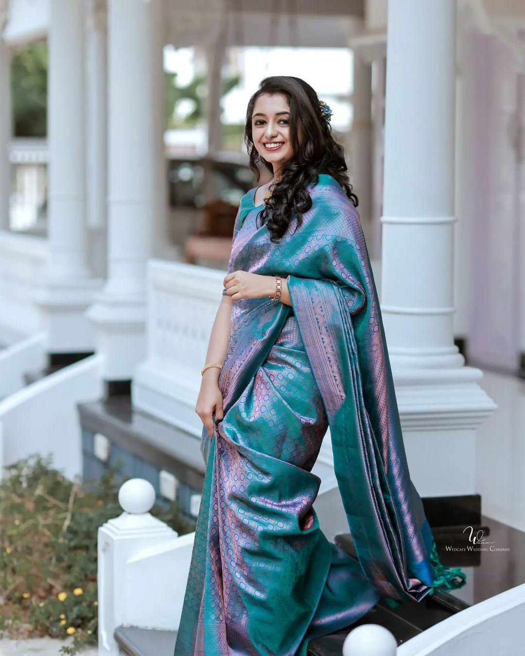 Proficient Firozi Soft Silk Saree With Efflorescence Blouse Piece