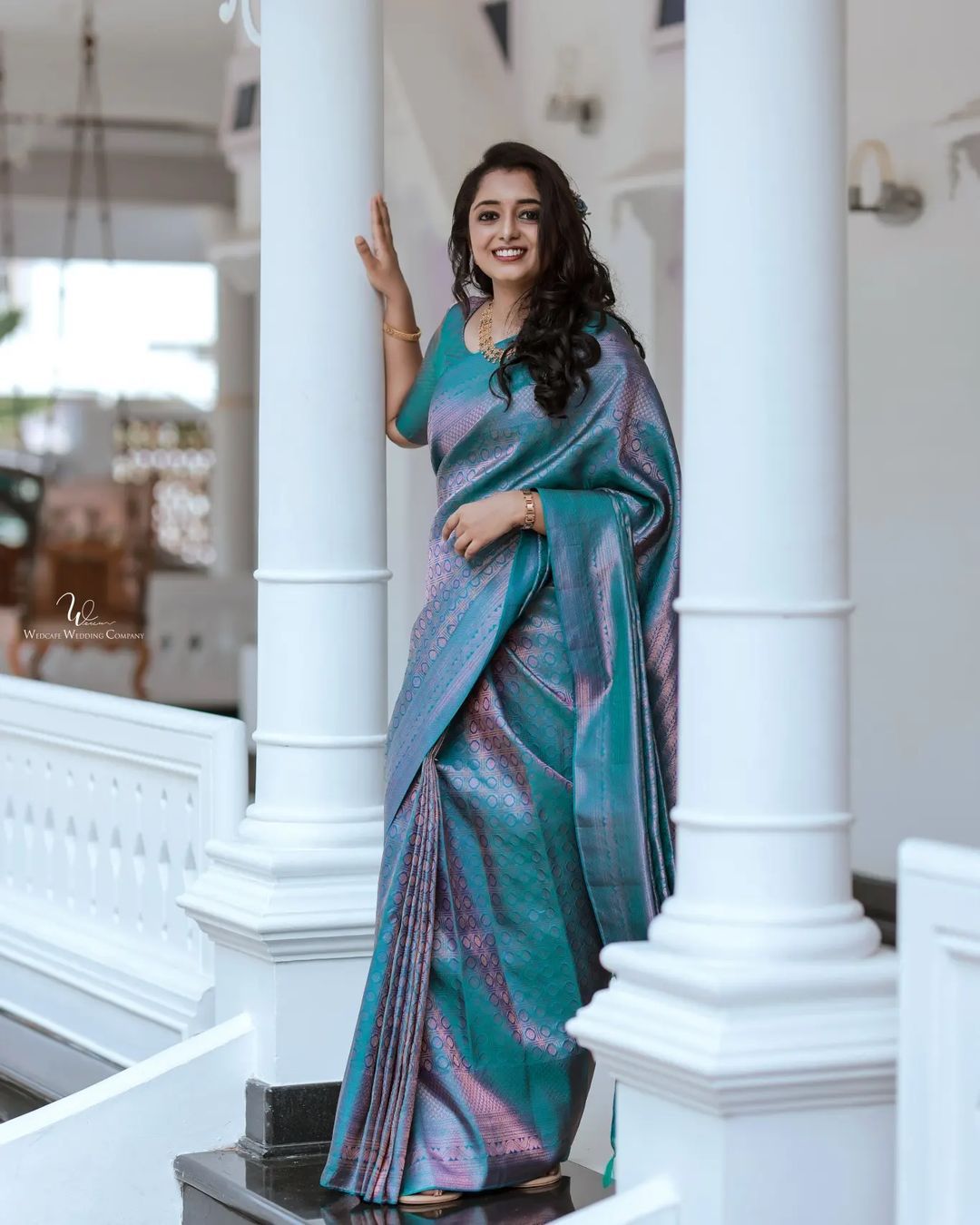 Proficient Firozi Soft Silk Saree With Efflorescence Blouse Piece