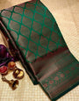 Gratifying Green Soft Silk Saree With Prodigal Blouse Piece