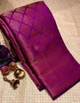 Engaging Purple Soft Silk Saree With Splendiferous Blouse Piece