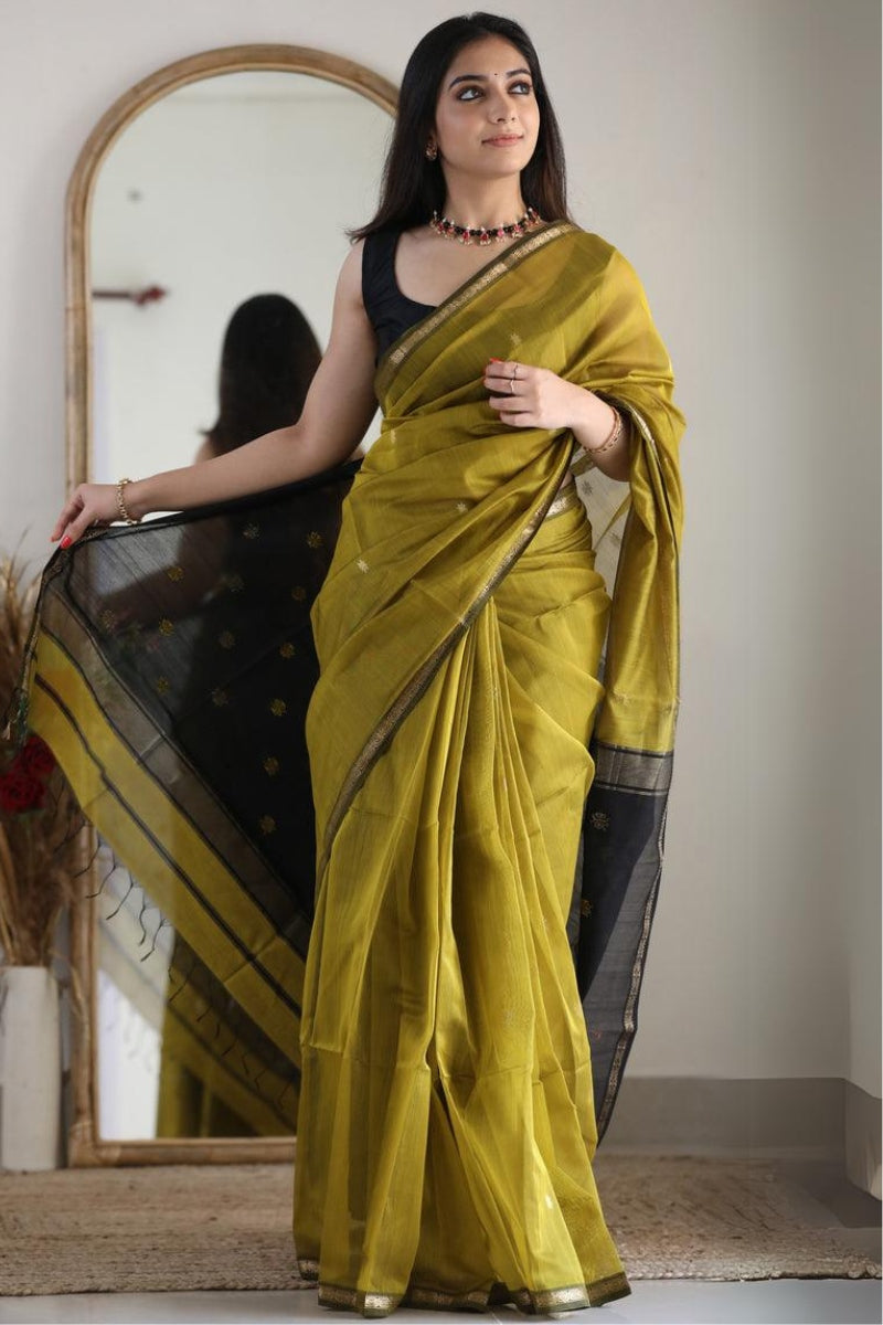 Luxor Gold Maheshawari Cotton Silk Saree