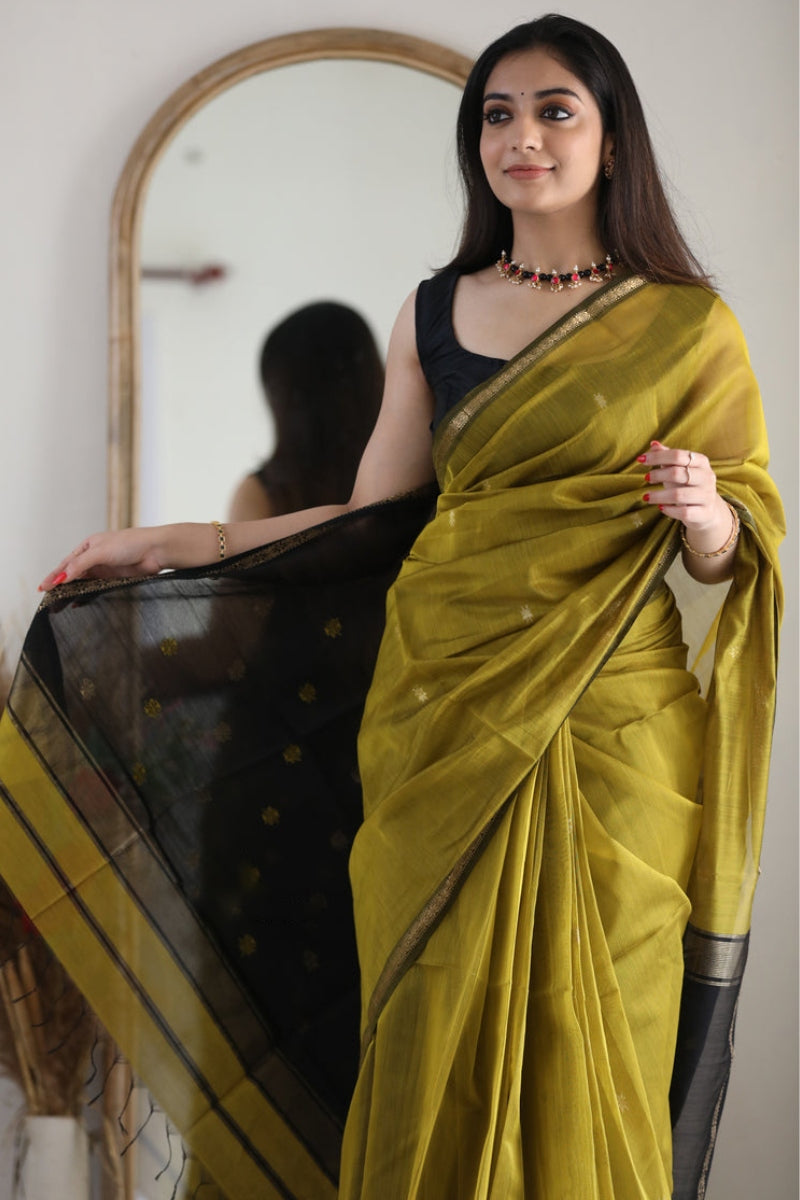 Luxor Gold Maheshawari Cotton Silk Saree