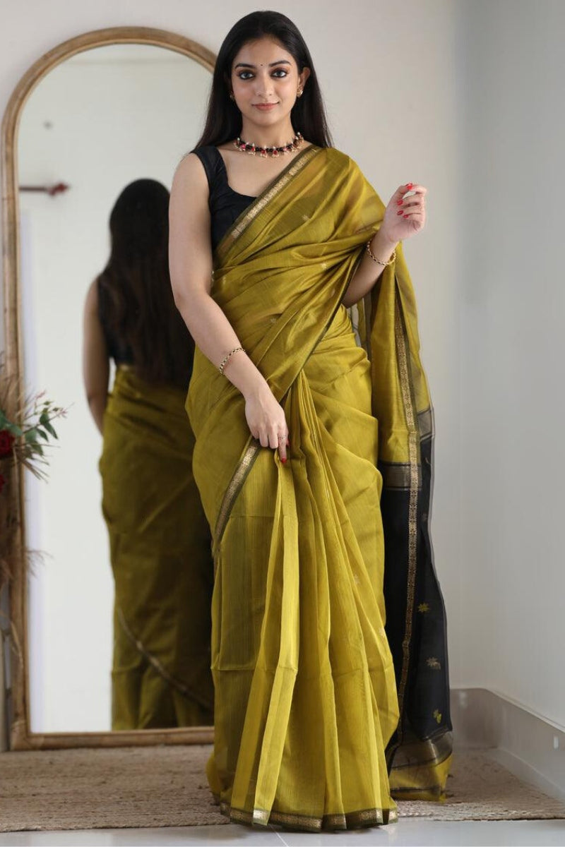 Luxor Gold Maheshawari Cotton Silk Saree