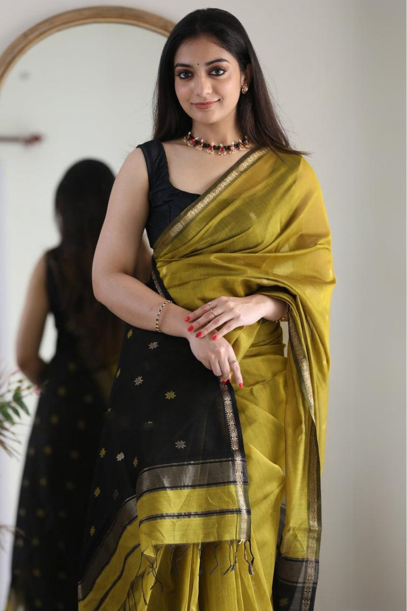 Luxor Gold Maheshawari Cotton Silk Saree