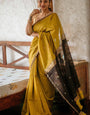 Cool Mustard Maheshawari Cotton Silk Saree