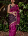 Burnt Pink Maheshawari Cotton Silk Saree