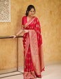 Phenomenal Red Soft Silk Saree With Classic Blouse Piece