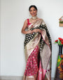 Staring 1-Minute Ready To Wear Black Soft Silk Saree