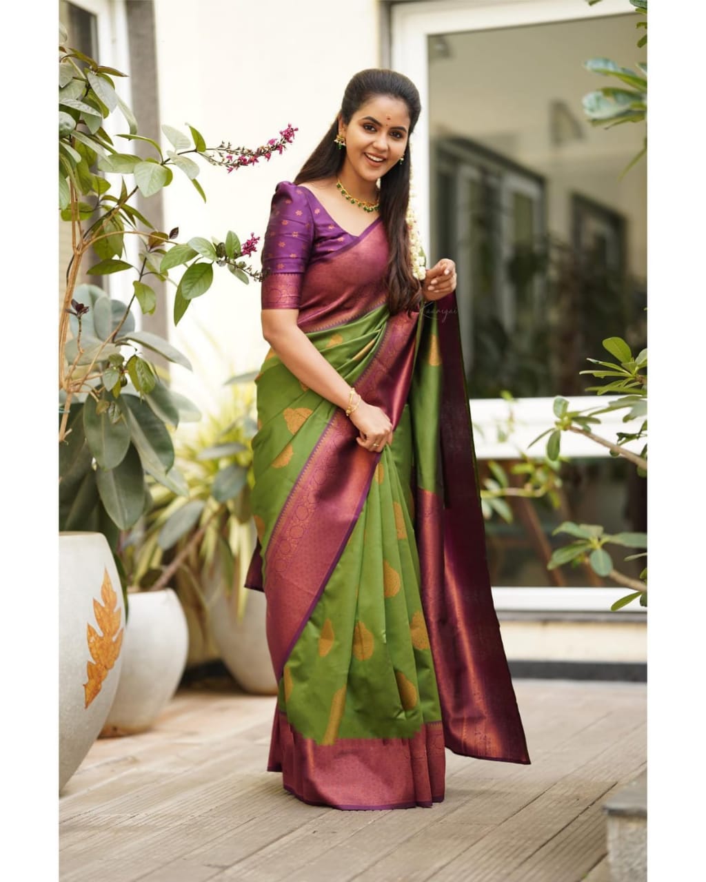 Transcendent Green Soft Silk Saree With Supernal Blouse Piece