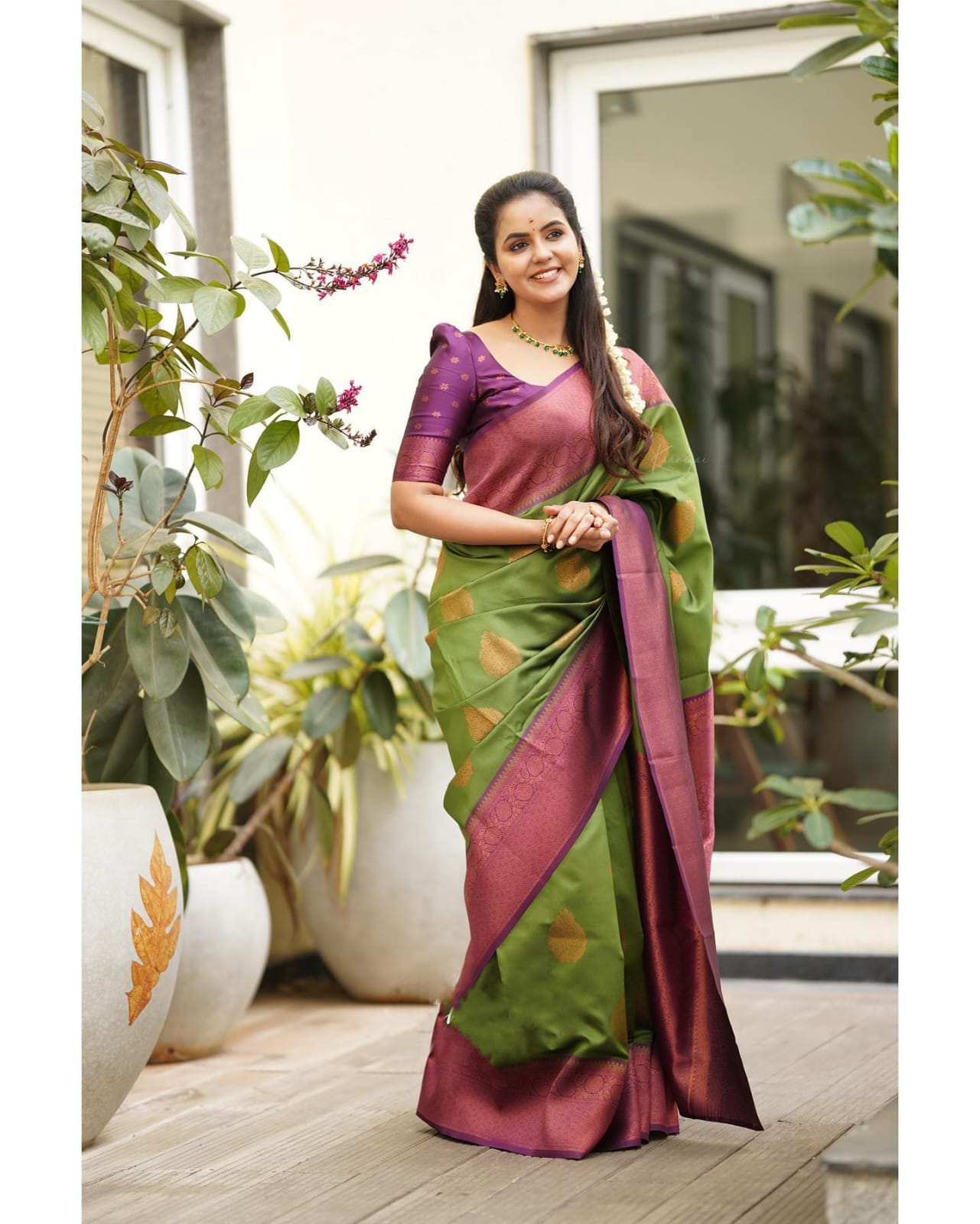 Transcendent Green Soft Silk Saree With Supernal Blouse Piece