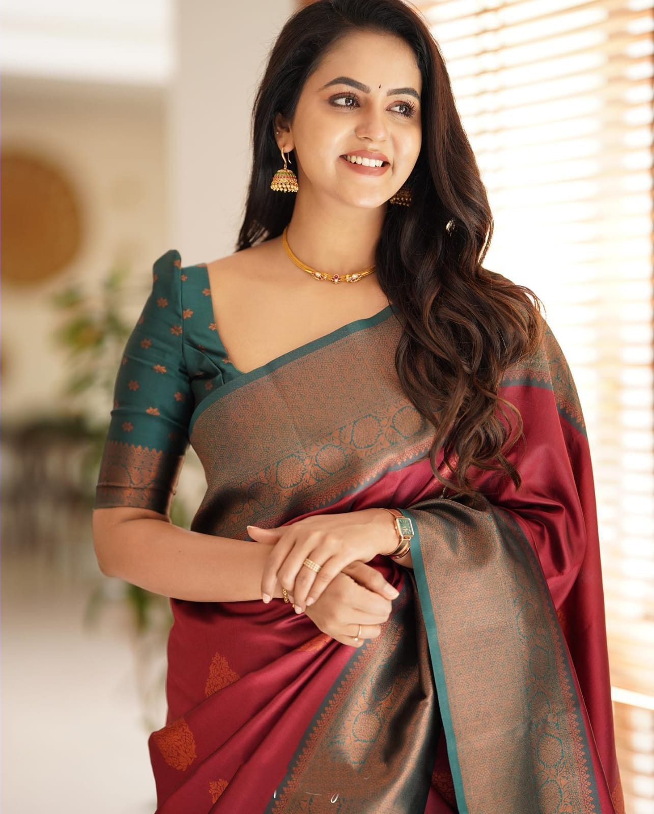 Imaginative Maroon Soft Silk Saree With Splendorous Blouse Piece