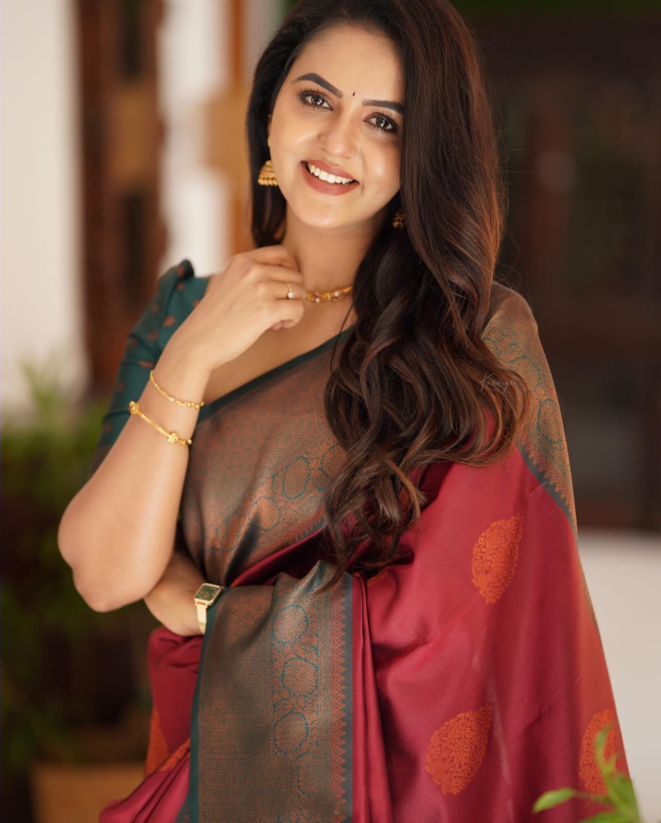 Imaginative Maroon Soft Silk Saree With Splendorous Blouse Piece