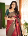 Imaginative Maroon Soft Silk Saree With Splendorous Blouse Piece