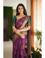 Snappy Purple Soft Silk Saree With Snazzy Blouse Piece