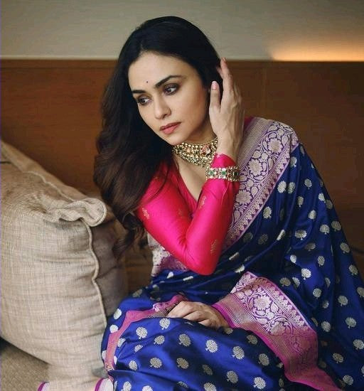 Panoply Blue Soft Banarasi Silk Saree With Gorgeous Blouse Piece