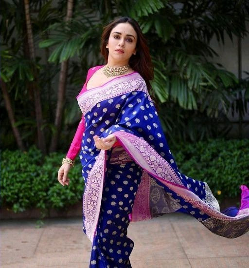 Panoply Blue Soft Banarasi Silk Saree With Gorgeous Blouse Piece