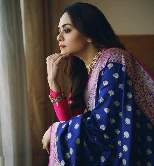 Panoply Blue Soft Banarasi Silk Saree With Gorgeous Blouse Piece