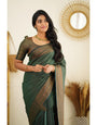 Fragrant Green Soft Silk Saree With Fragrant Blouse Piece