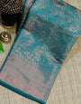 Desultory Rama Soft Banarasi Silk Saree With Artistic Blouse Piece