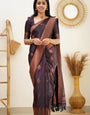 Imbrication Purple Soft Silk Saree With Engrossing Blouse Piece