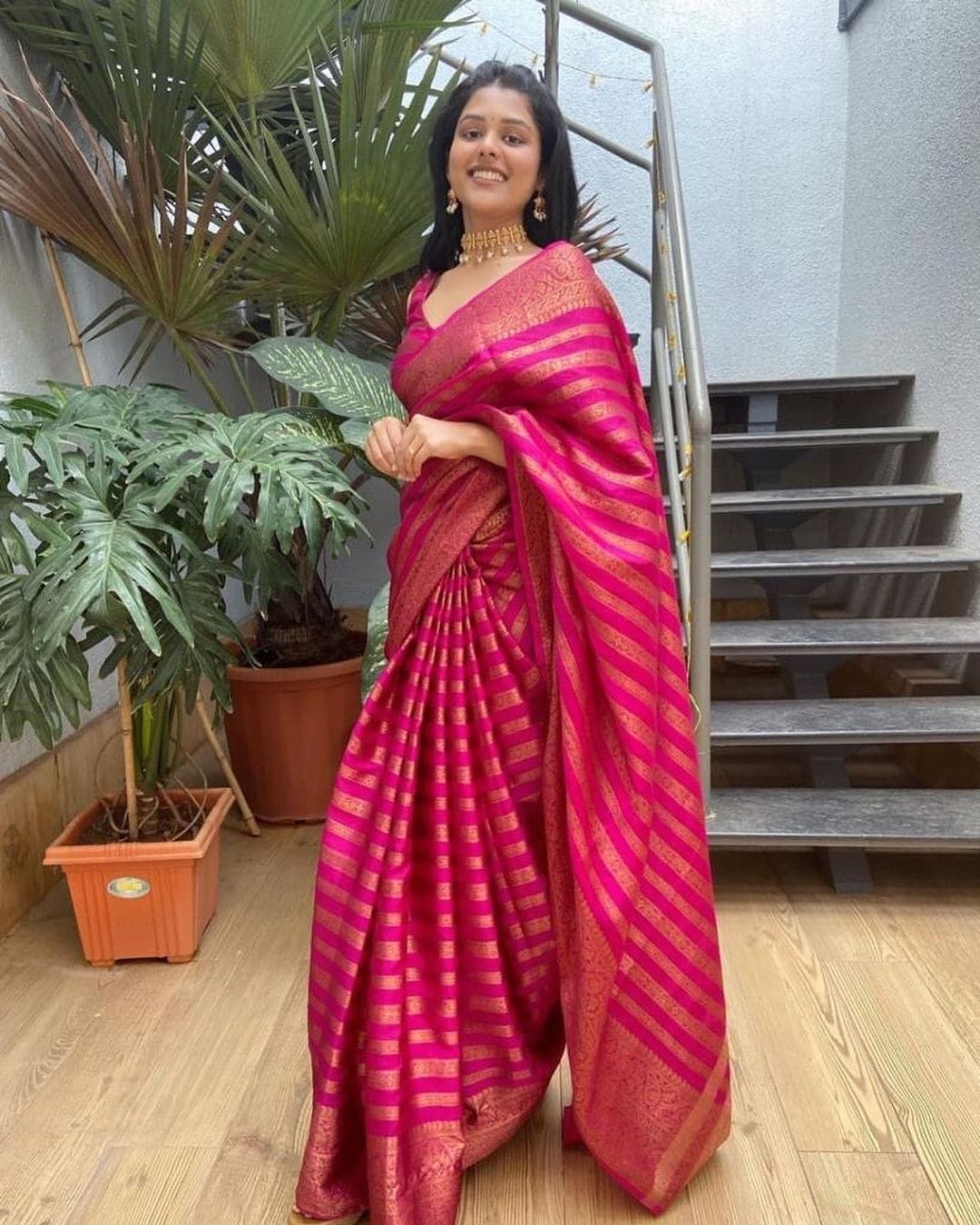 Unequalled Pink Soft Silk Saree With Groovy Blouse Piece