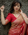 Desultory Red Soft Silk Saree With Capricious Blouse Piece