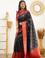 Magnetic Black Soft Banarasi Silk Saree With Luxuriant Blouse Piece