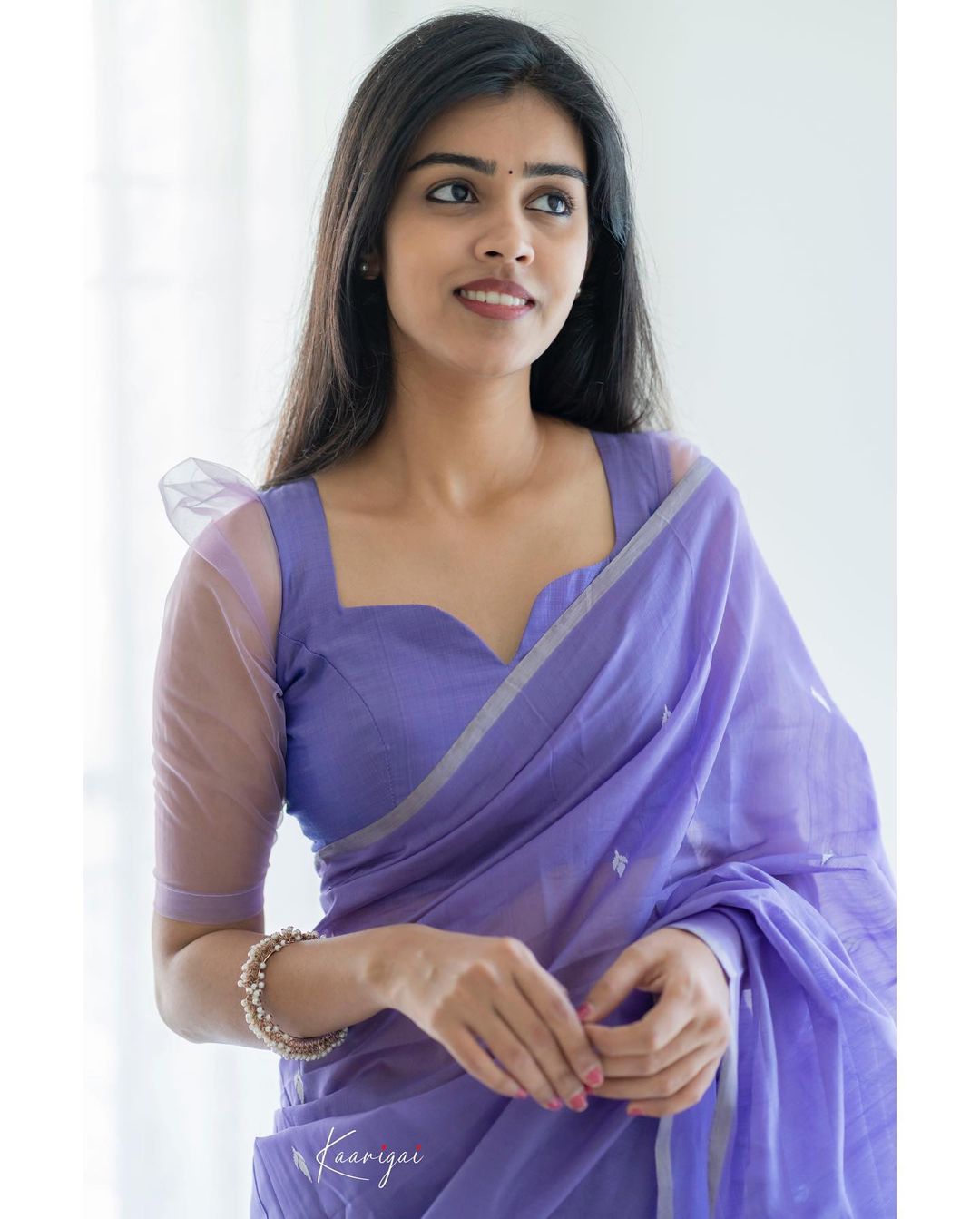 Dusk Lavender Maheshawari Cotton Silk Saree