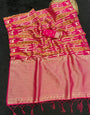 Seraglio Dark Pink Banarasi Tissue Silk Saree With Energetic Blouse Piece