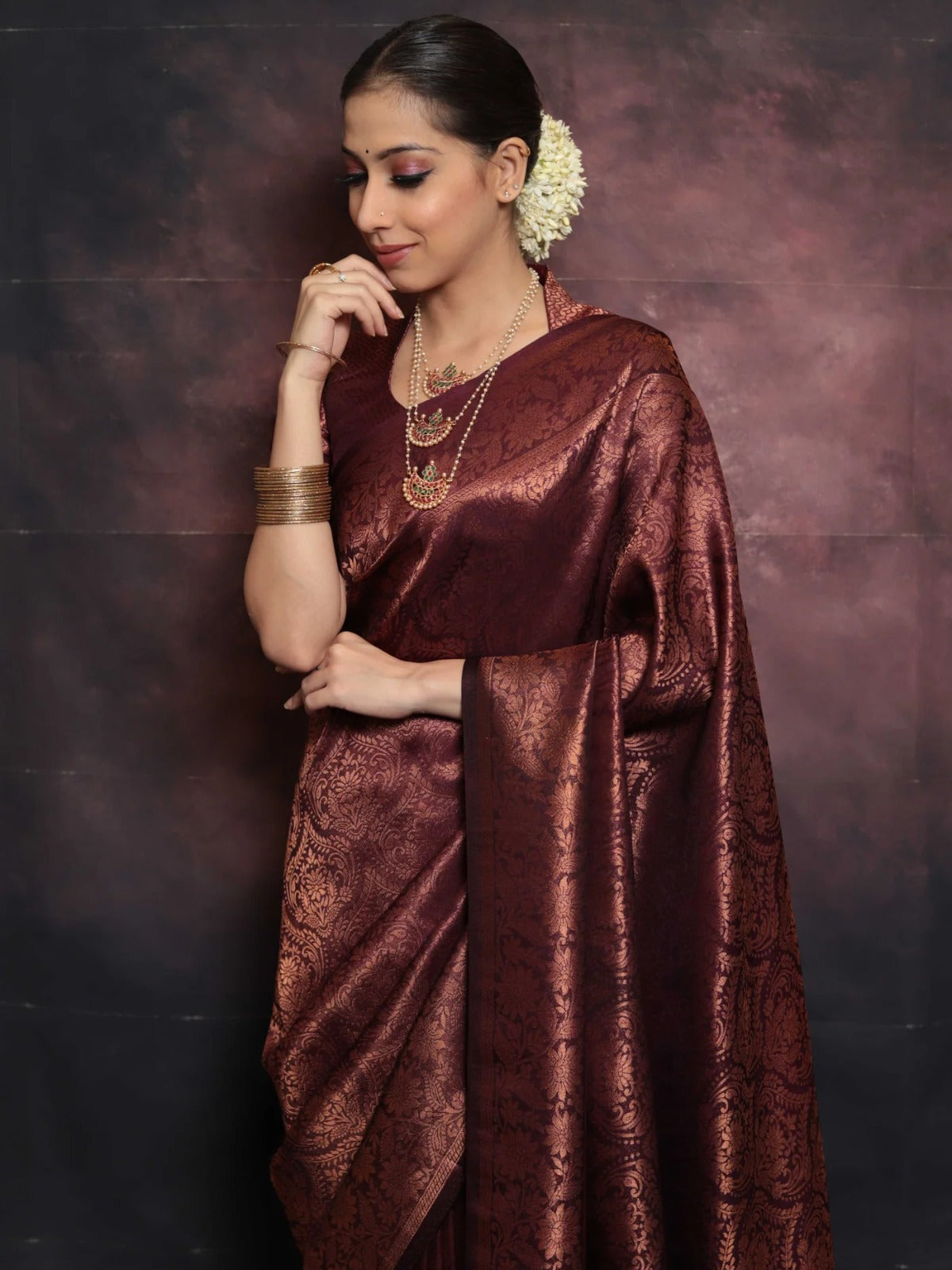 Tempting Maroon Soft Silk Saree With Symmetrical Blouse Piece