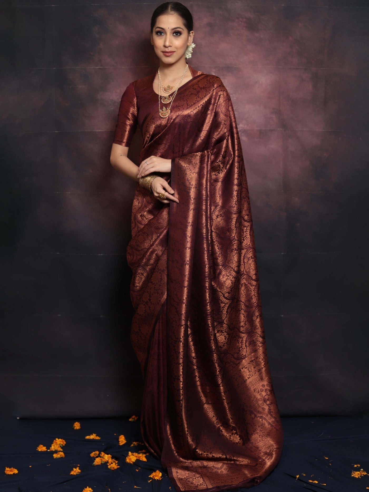 Tempting Maroon Soft Silk Saree With Symmetrical Blouse Piece
